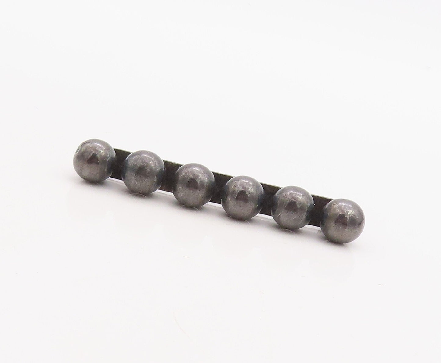 925 Sterling Silver Vintage Brooch Pin Antique Dark Tone Bead Row   BP11221