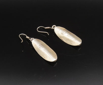 MEXICO 925 Sterling Silver Vintage Four Bead Leaf Ball Dangle Earrings EG12202