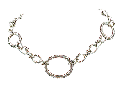 MICHAEL DAWKINS 925 Silver  Vintage Shiny Cobble Detail Chain Necklace  NE2890