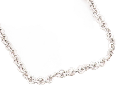 925 Sterling Silver Vintage Necklace Geometric Interlocking Link Chain NE4618