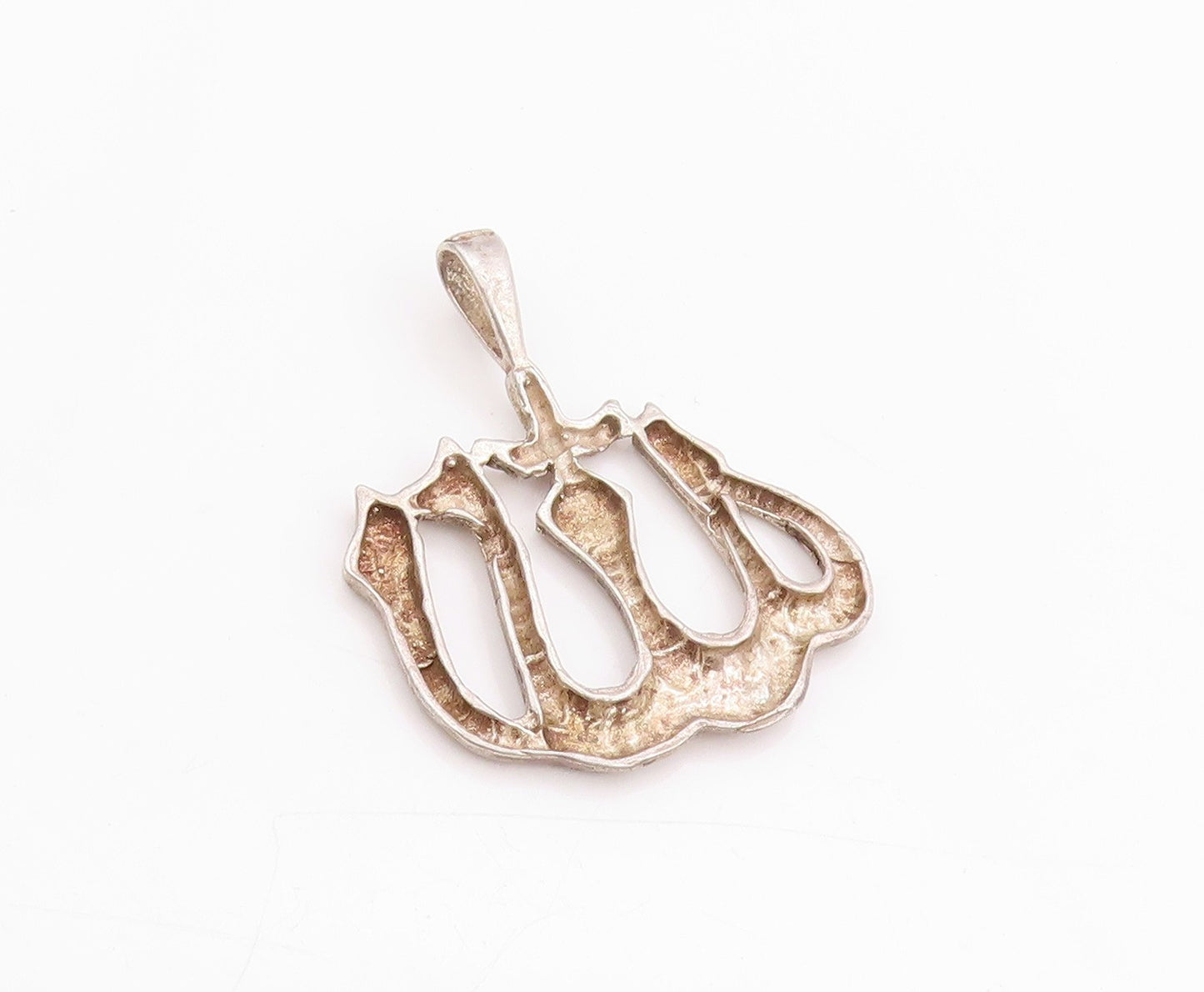 925 Sterling Silver Vintage Pendant Cutout Religious God Name In Urdu  PT24571