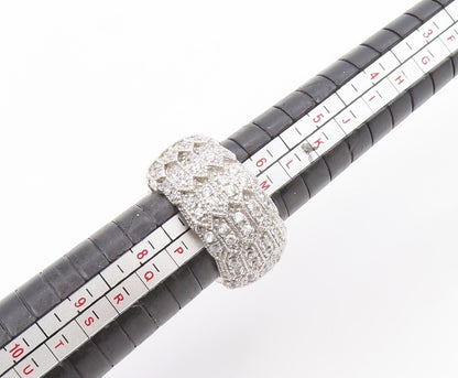 925 Sterling Silver Vintage Ring Round CZ Multi Row Eternity Band  Sz 7  RG34737