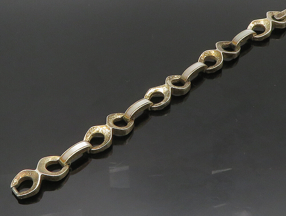 EUROPE 925 Sterling Silver  Vintage Anchor link Hinge Chain Bracelet  BT9312