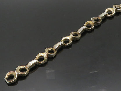 EUROPE 925 Sterling Silver  Vintage Anchor link Hinge Chain Bracelet  BT9312