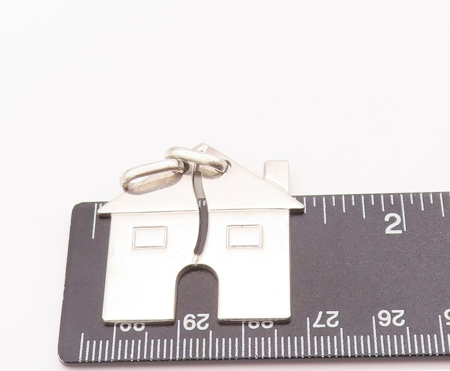 925 Sterling Silver Vintage Pendant Solid Carved House Splitting Line  PT22982