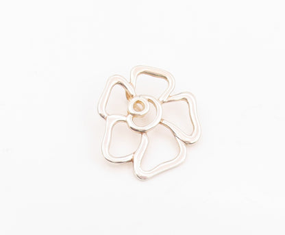 925 Sterling Silver Vintage Pendant Modernist Daisy Flower Outline  PT25652