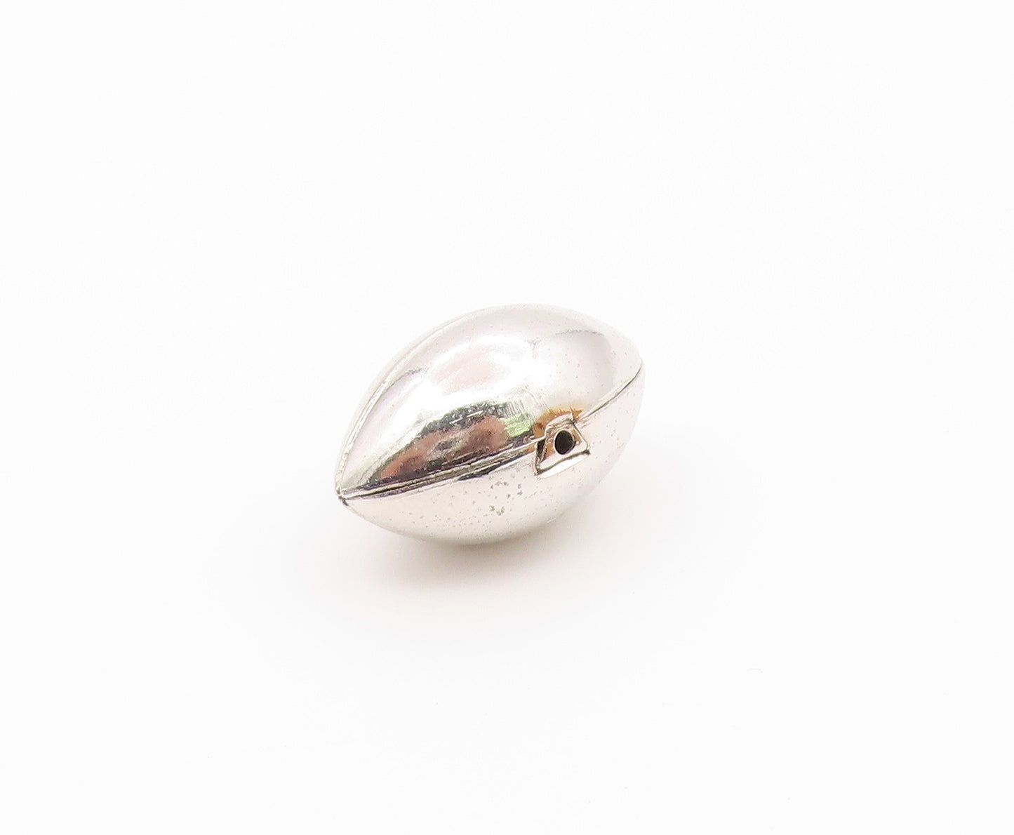 925 Sterling Silver  Vintage Shiny Hollow Football Motif Sport Pendant  PT6988