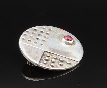 JW ENGLAND 925 Silver  Vintage Beads & Holes Chalcedony Brooch Pin  BP9664