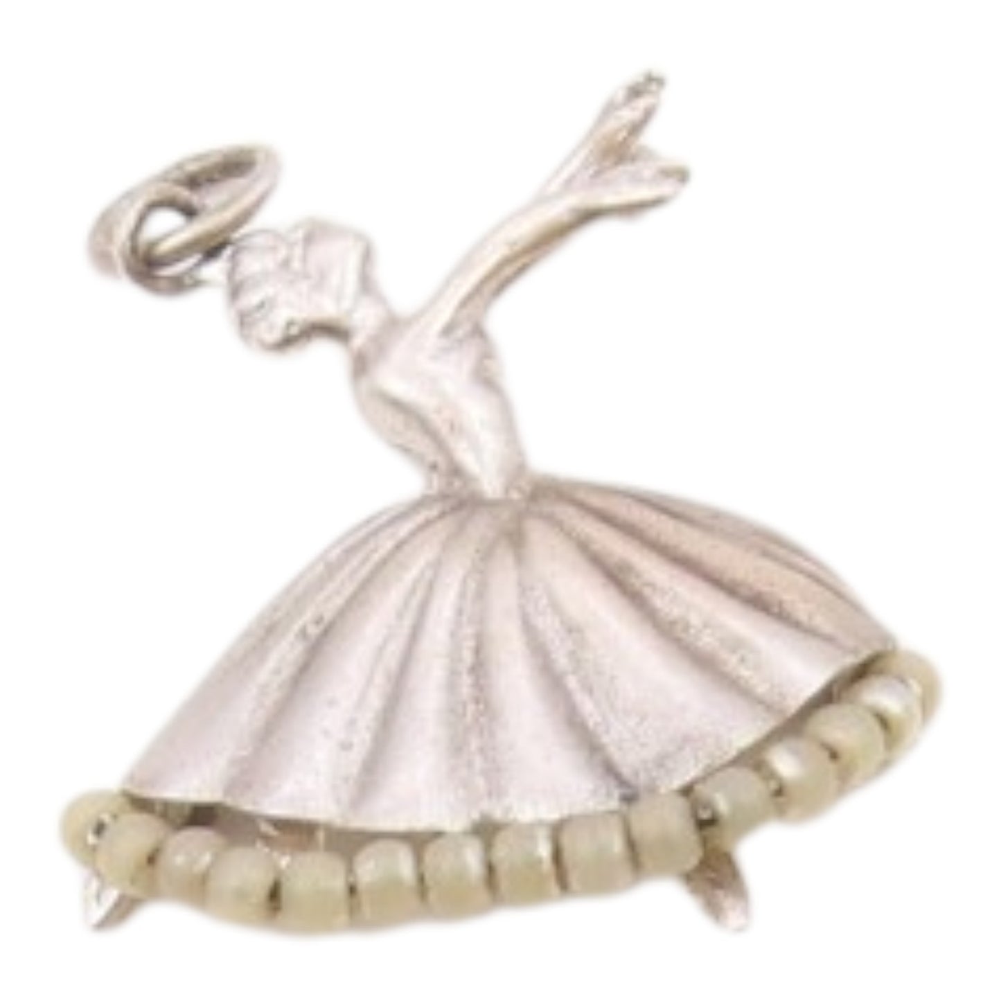 925 Sterling Silver  Vintage Carved Dancing Ballerina Pendant  PT21119