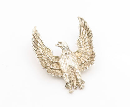 925 Sterling Silver Vintage Pendant Etched Majestic Flying Eagle Charm  PT25932
