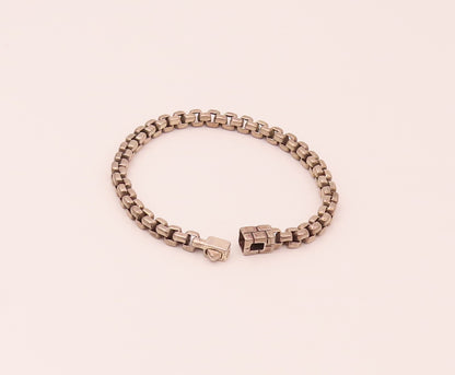 JOHN HARDY 925 Sterling Silver Vintage Box Chain 3D Bracelet  BT9840