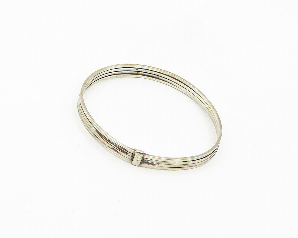 POLAND 925 Sterling Silver  Vintage Minimalist Stacked Bangle Bracelet  BT7662