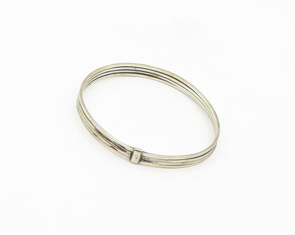 POLAND 925 Sterling Silver  Vintage Minimalist Stacked Bangle Bracelet  BT7662