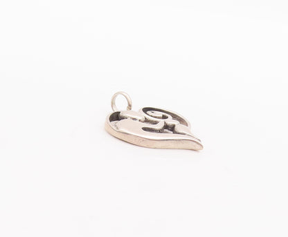 925 Sterling Silver Vintage Pendant Designer Mom And Child Love Heart  PT23262