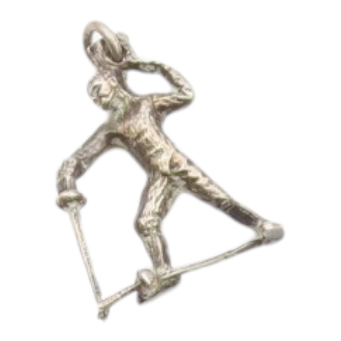 925 Sterling Silver  Vintage Standing Figure With Sword Charm Pendant  PT21644
