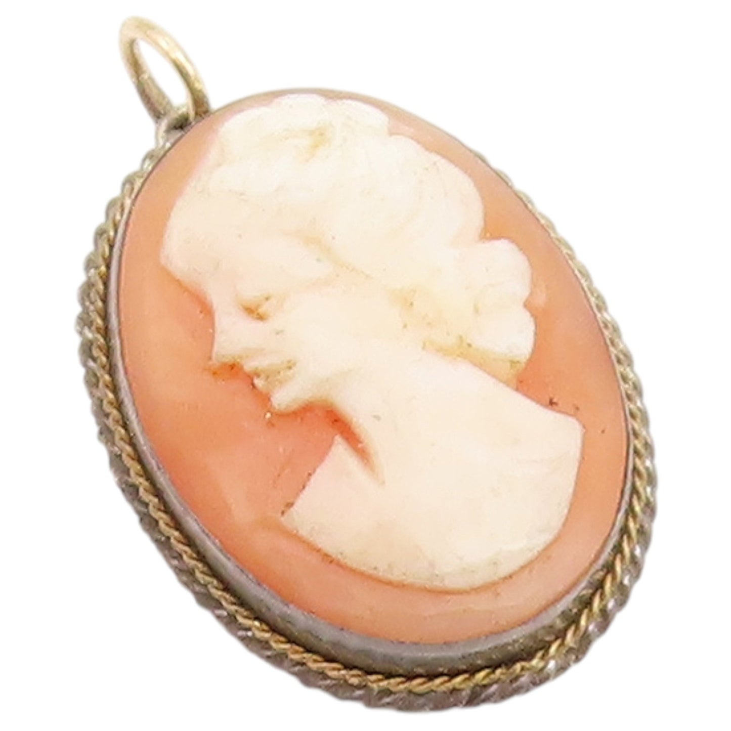 925 Sterling Silver Vintage Pendant Classic Lady Profile Cameo Charm  PT26566