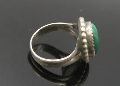 SCOTT DAVE NAVAJO 925 Silver  Vintage Malachite Cocktail Ring Sz 7  RG20067