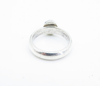 925 Sterling Silver Cabochon Cut Yellow Topaz Solitaire Ring Sz 6 RG6937
