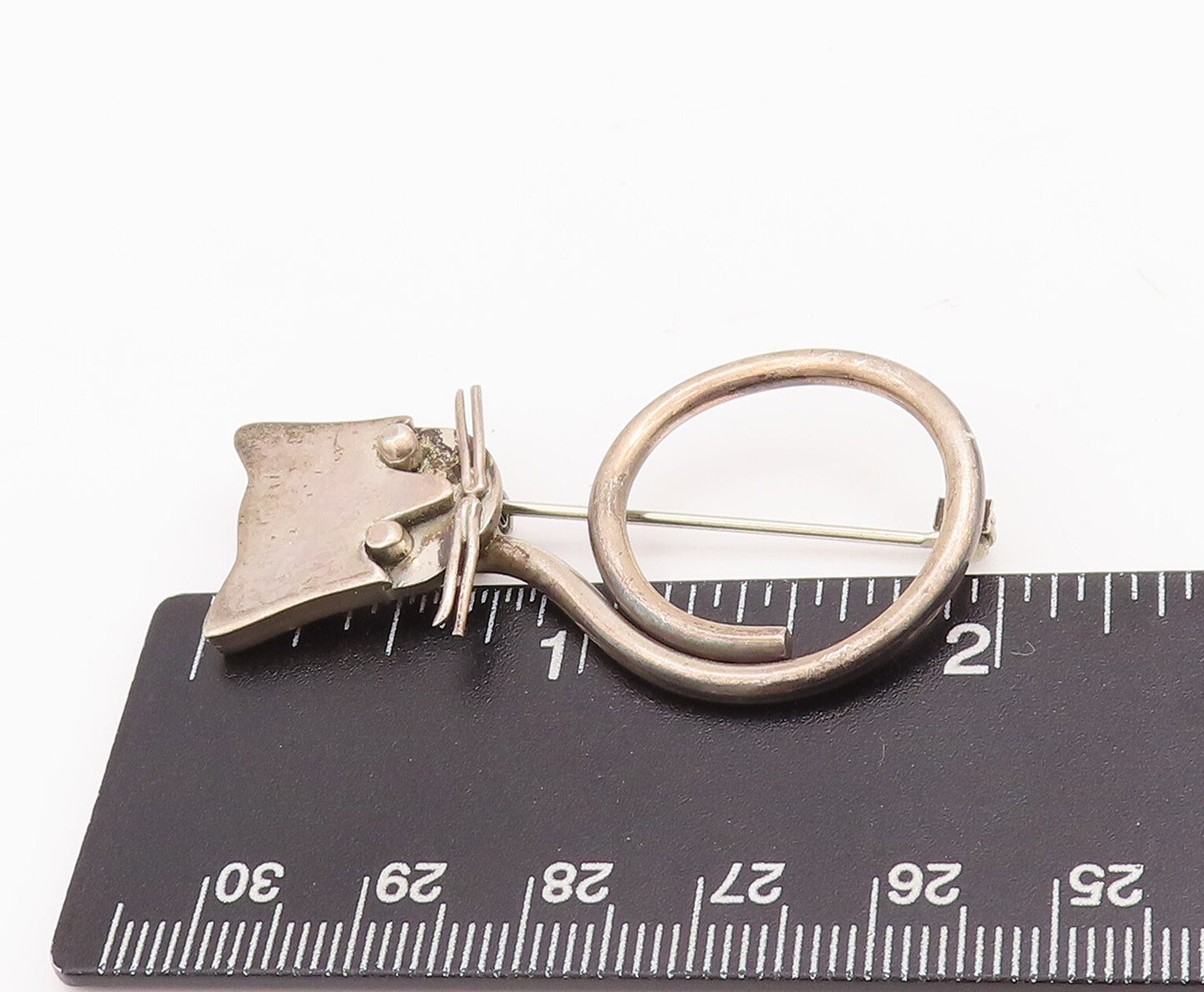 925 Sterling Silver Vintage Brooch Pin MEXICO Cutout Designer Mini Ghost BP11148