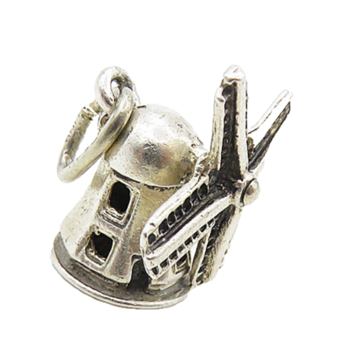 BEAU 925 Sterling Silver  Vintage Petite Spinning Windmill Pendant  PT6961
