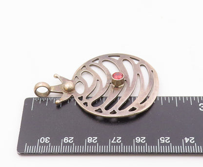 925 Sterling Silver  Vintage Citrine Pumpkin Motif Cut Out Pendant  PT20050