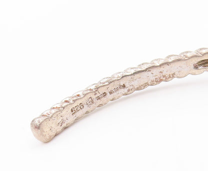 925 Sterling Silver Vintage Bracelet Designer Round Pink CZ Roped Cuff  BT11067