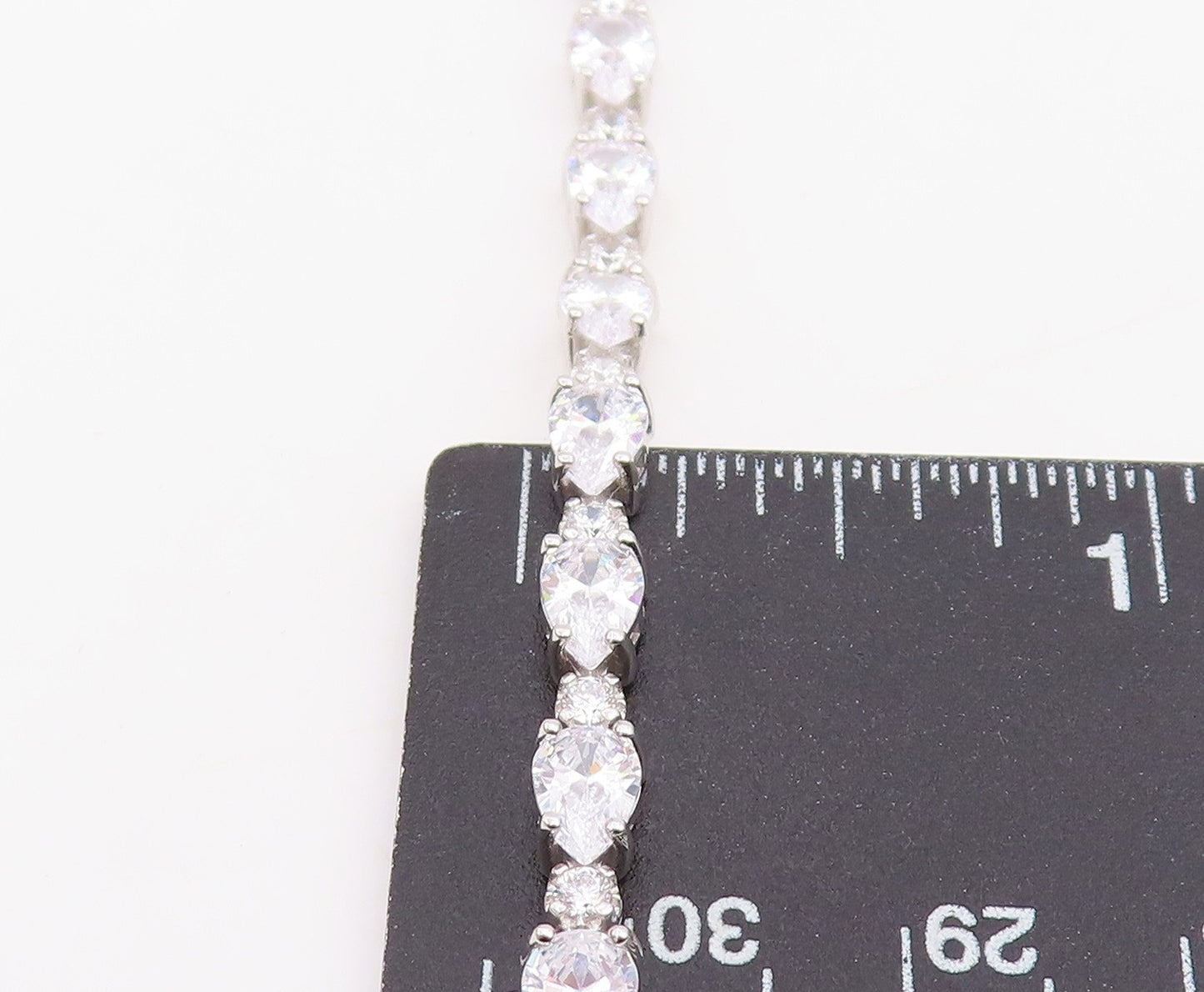 925 Sterling Silver Vintage Bracelet Multi Shape CZ Elegant Tennis Link  BT11880