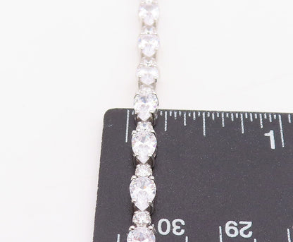 925 Sterling Silver Vintage Bracelet Multi Shape CZ Elegant Tennis Link  BT11880