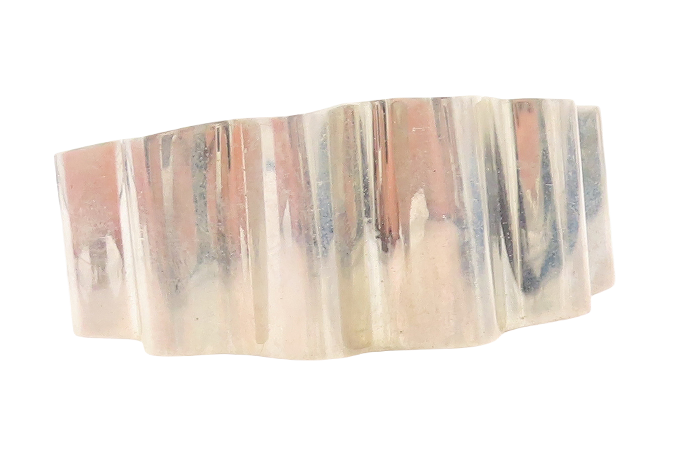 925 Sterling Silver  Polished Wavy Design Flexible Cuff Bracelet  BT3141