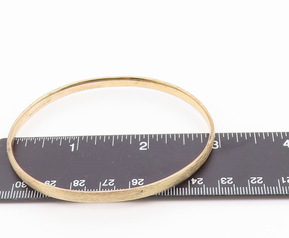 NAPIER 925 Sterling Silver  Vintage Minimalist Oval Bangle Bracelet  BT8177