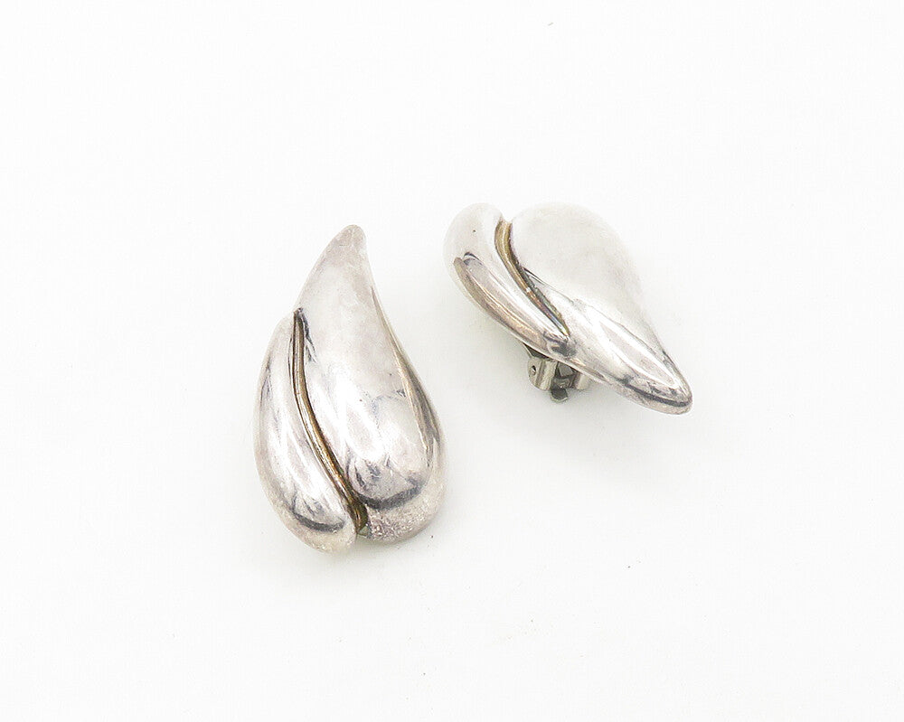 FREDERIC JEAN DUCLOS 925 Silver  Vintage Shiny Non Pierce Earrings  EG9544