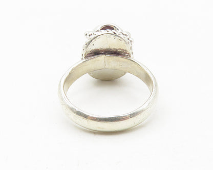 925 Sterling Silver  Cabochon Cut Malachite Twist Band Ring Sz 5  RG11341