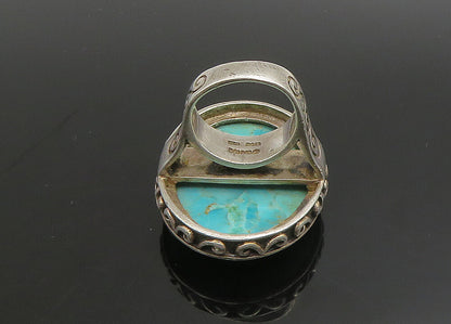 BARSE 925 Silver Vintage Heavy Large Turquoise Cocktail Ring Sz 6.5  RG23391
