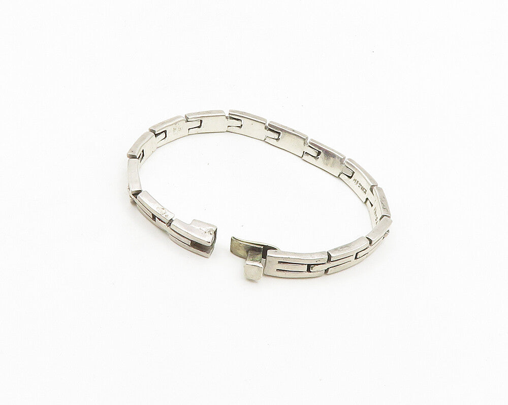 MEXICO 925 Sterling Silver  Vintage Brick Layer Hinge Chain Bracelet  BT7522