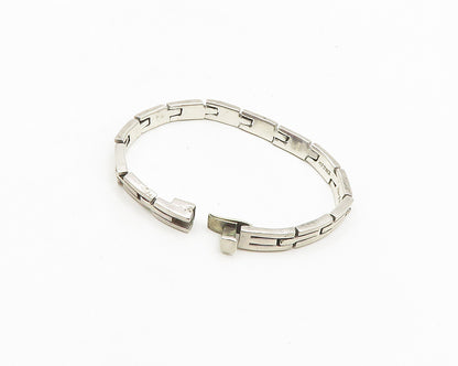 MEXICO 925 Sterling Silver  Vintage Brick Layer Hinge Chain Bracelet  BT7522
