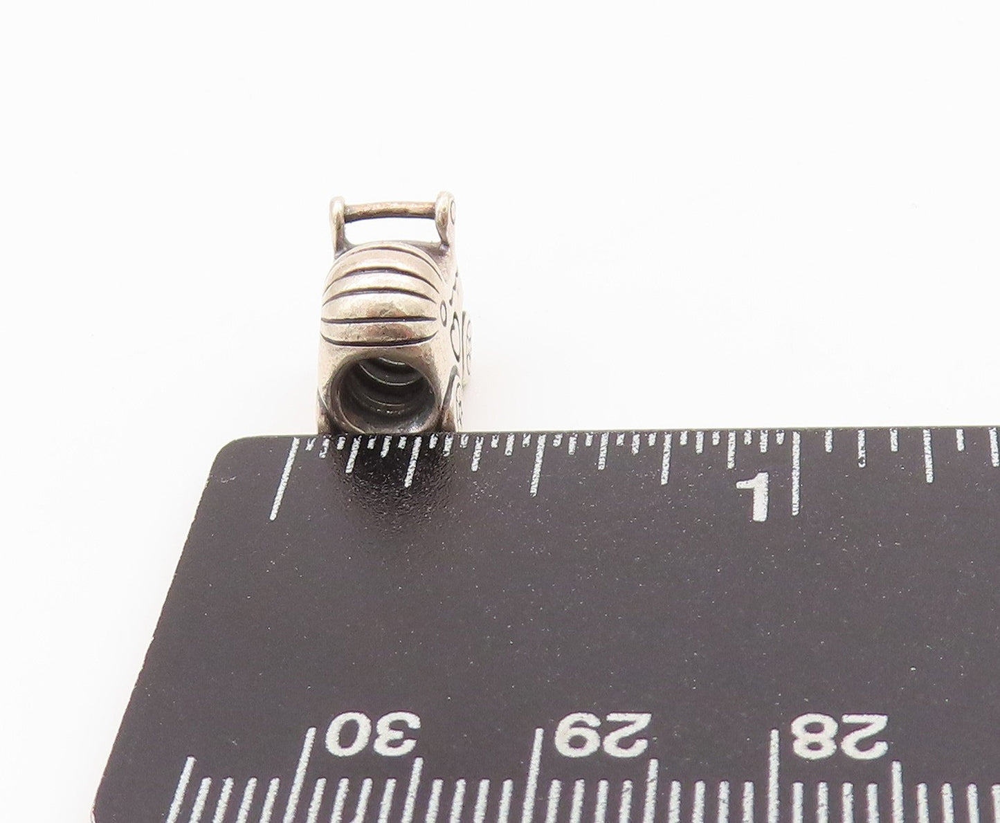 925 Sterling Silver Vintage Pendant PANDORA Mini Etched Cradle Charm  PT24252