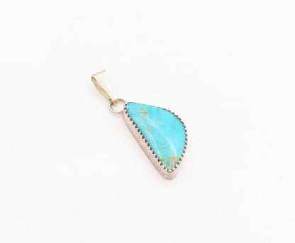 925 Sterling Silver Vintage Pendant Blue Turquoise Geometric Triangle   PT25313