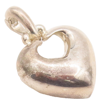 925 Sterling Silver Vintage Pendant ESPO SIG Solid Domed Love Heart  PT22720