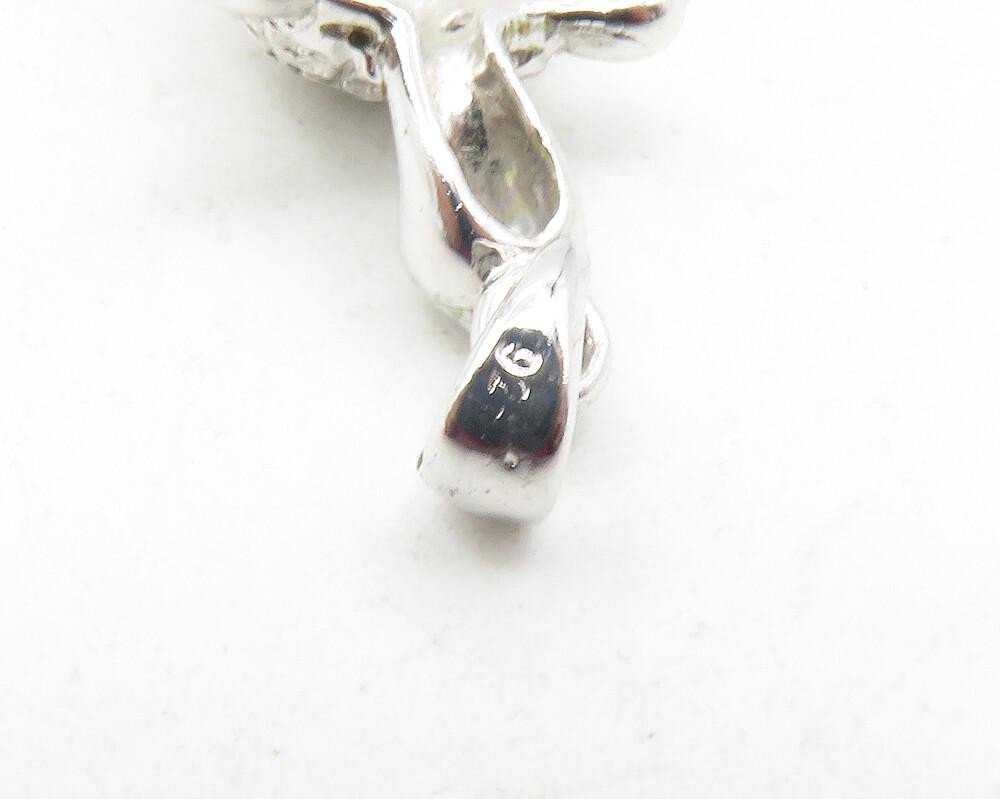 925 Sterling Silver  Vintage Shiny Turtle Animal Motif Drop Pendant  PT9695