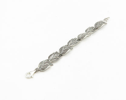 OR PAZ ISRAEL 925 Sterling Silver  Vintage Floral Leaf Chain Bracelet  BT7410