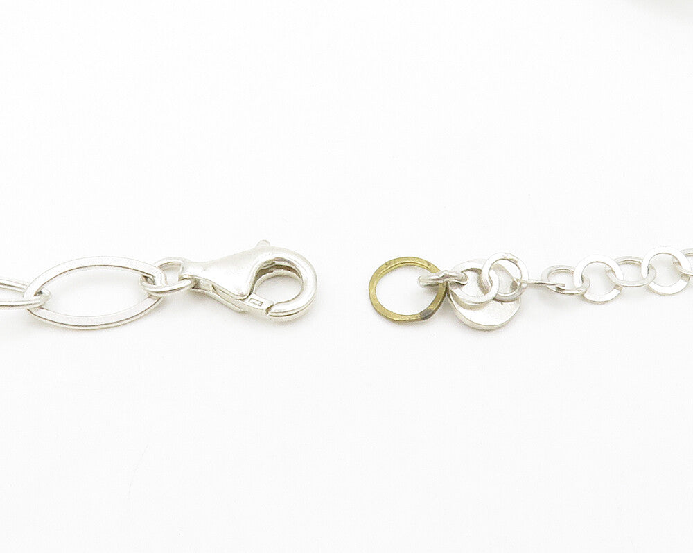 SILPADA 925 Sterling Silver  Vintage Two Tone Floral Chain Necklace  NE2283
