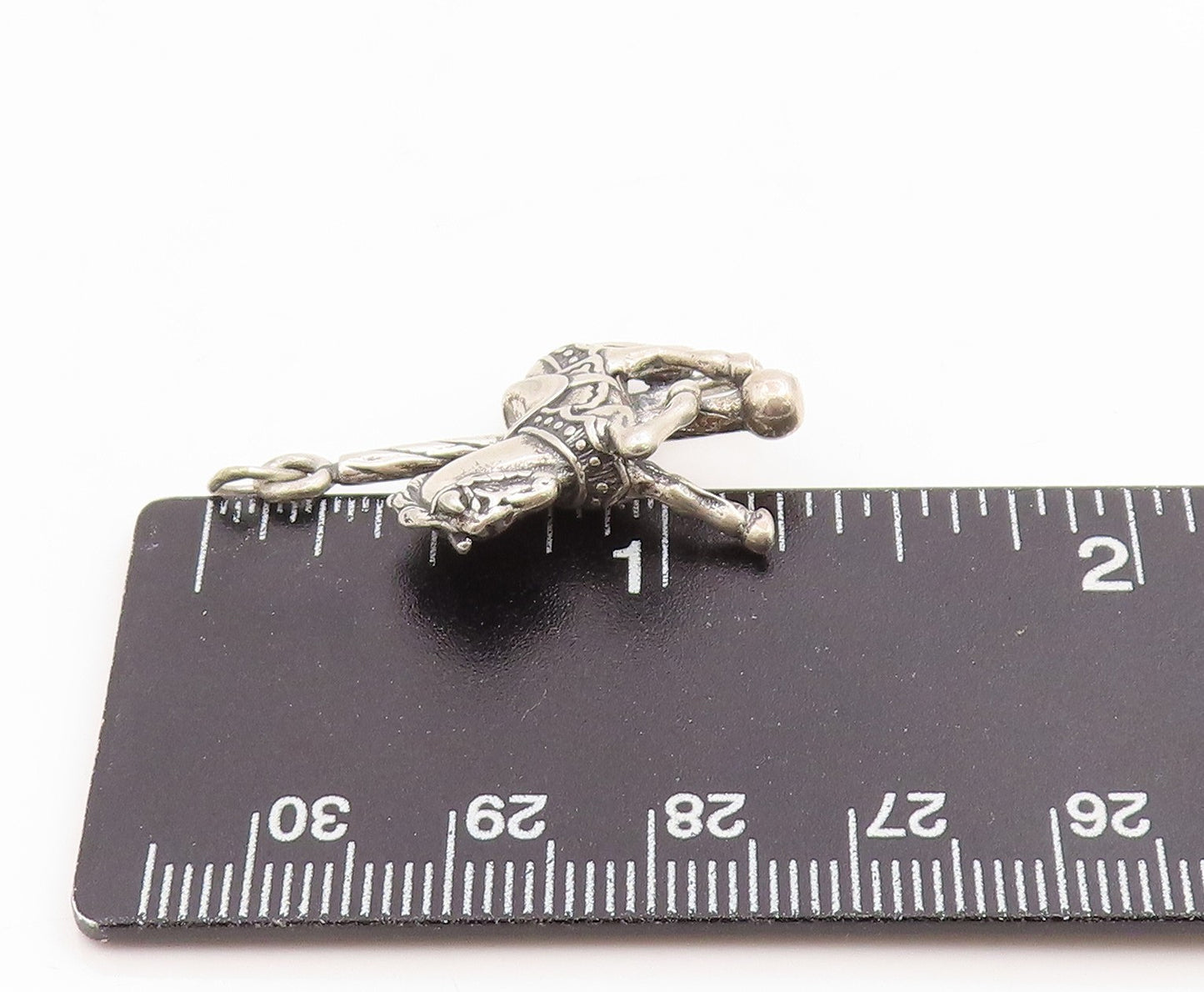 925 Sterling Silver Vintage Pendant Etched Miniature Carousel Horse  PT25927