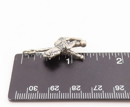 925 Sterling Silver Vintage Pendant Etched Miniature Carousel Horse  PT25927
