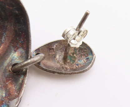 925 Sterling Silver Vintage Earrings Modernist Theatrical Mask Drops  EG13976