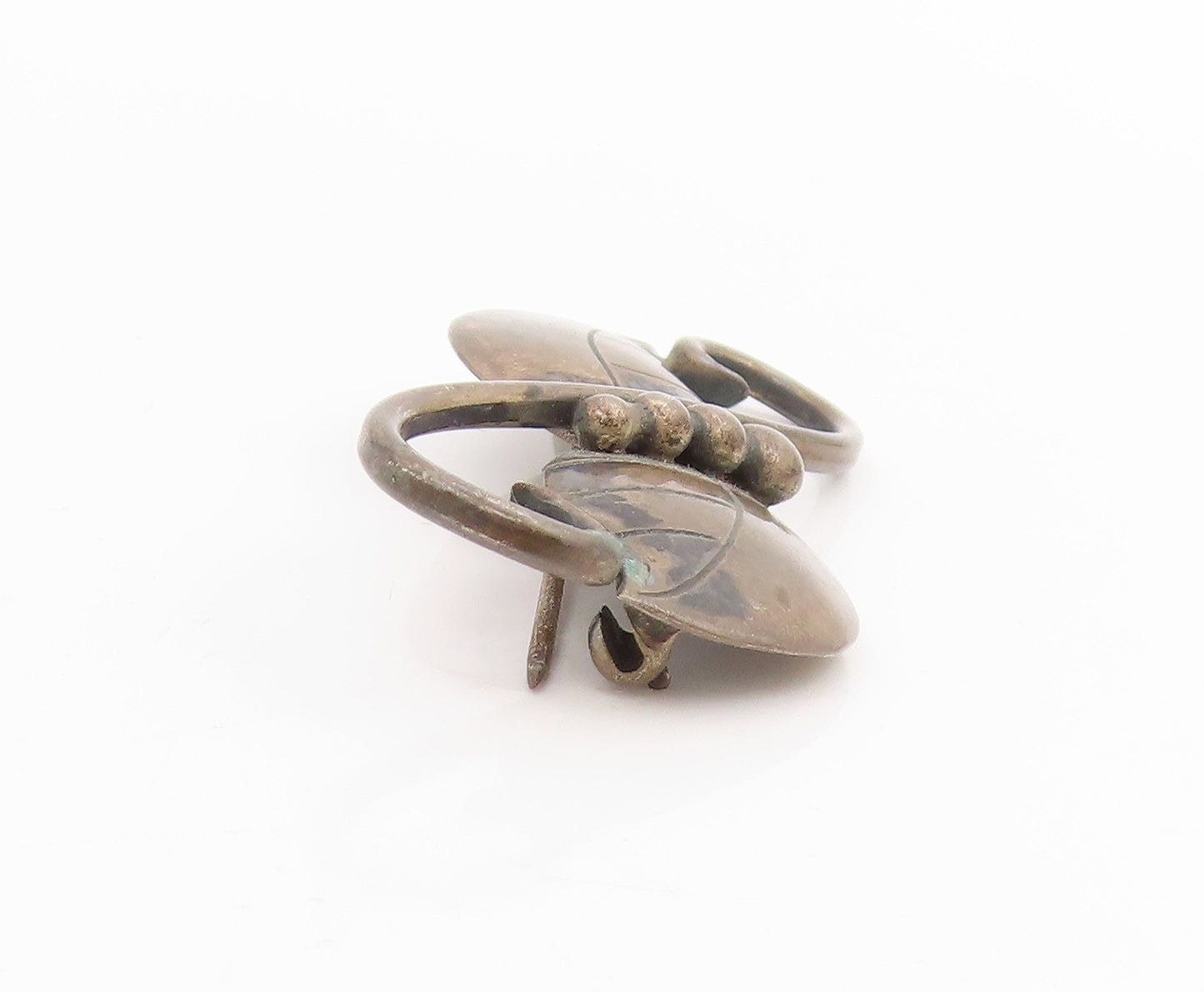 925 Sterling Silver Vintage Brooch Modernist Floral Leaf & Berry Pin  BP12045