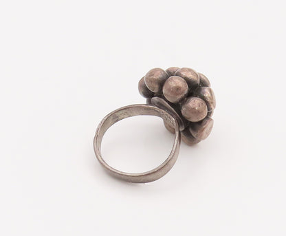 MEXICO 925 Silver  Vintage Cluster Grains Of Sand Adjustable Ring Sz 7 RG26550