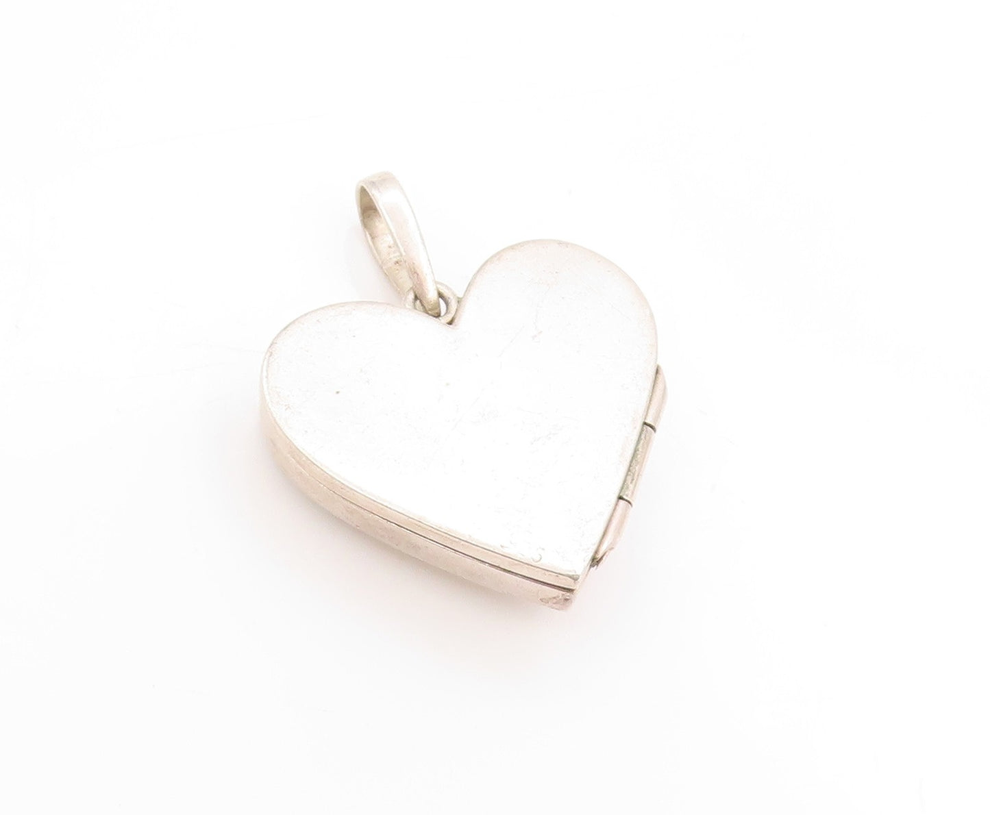 925 Sterling Silver Vintage Pendant Minimalist Solid Love Heart OPENS  PT25135