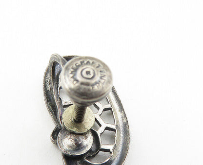 DANECRAFT 925 Silver  Vintage Petite Floral Swirl Non Pierce Earrings  EG4992