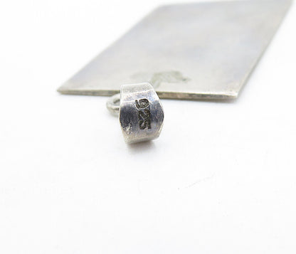 925 Sterling Silver  Vintage Abalone Shell Swirl Inlay Square Pendant  PT3545