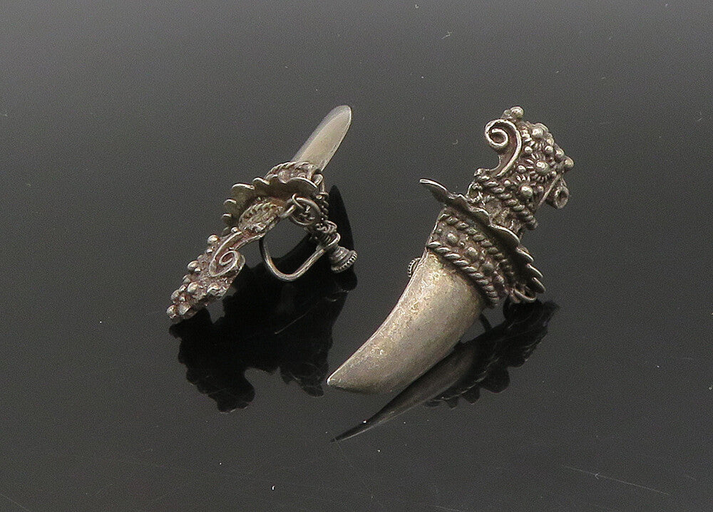 925 Sterling Silver  Vintage Sword Dagger Non Pierce Drop Earrings  EG11350